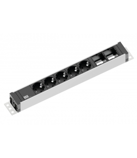 UNIVERSAL Listwa zasilająca 5 gniazd schuko + 2 puste moduły BACHMANN