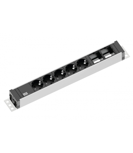 UNIVERSAL Listwa zasilająca 5 gniazd schuko + 2 puste moduły BACHMANN
