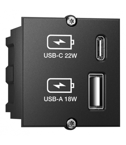 Gniazdo USB A 18W + USB C 22W BACHMANN