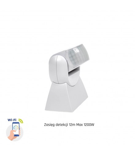 Inteligentny czujnik ruchu PIR SMART 180st 1.2kW zasięg 12m natynkowy IP65 230V Spectrum SMART