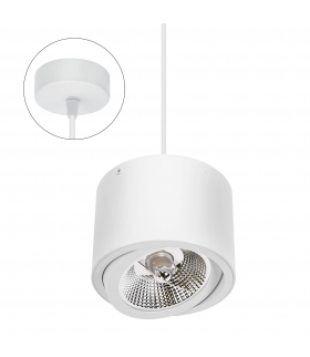 Oprawa zwieszana LED CHLOE AR111 GU10 okrągła biała ruchoma