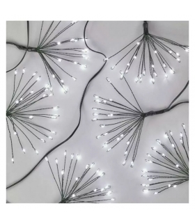 Dekoracje - 300 LED 5,2 m nano łezki frędzle zimna biel, zielony przewód, IP20, timer D3AC09