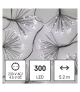 Dekoracje - 300 LED 5,2 m nano łezki frędzle zimna biel, zielony przewód, IP20, timer D3AC09