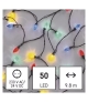 Dekoracje – szyszki 50 LED 9,8 m, multikolor, zielony przewód, 8 programów, IP44 D5ZM01