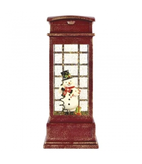 Budka telefoniczna z bałwankiem 10x25 cm, 3x AA ciepła biel, IP20, timer DCLW18