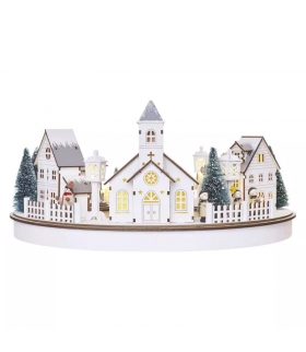 Miasteczko, okrągłe 39x12 cm, 4x AA, ciepła biel, IP20, timer DCWW23