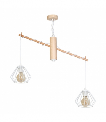 LAMPA WISZĄCA WOODY WHITE 2xE27 Eko-Light MLP276
