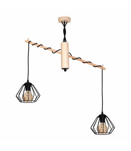 LAMPA WISZĄCA WOODY BLACK 2xE27 Eko-Light MLP281
