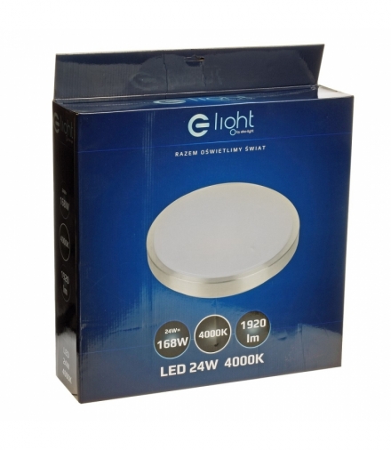 PLAFON LED 24W 4000K SREBRNY IP44 Eko-Light EKP781