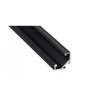 PROFIL ALUMINIOWY NAROŻNY CZARNY TYP C 1m + KLOSZ MLECZNY Eko-Light EKPR6350