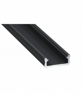 PROFIL ALUMINIOWY CZARNY TYP D 1m + KLOSZ MLECZNY Eko-Light EKPR6398