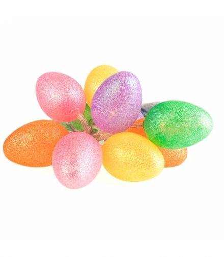 DUZE PLASTIKOWE JAJKA WIELKANOCNE LED Z BROKATEM KOLOROWE 1 Zielone Eko-Light EKD4925