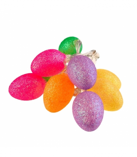 MALE PLASTIKOWE JAJKA WIELKANOCNE LED Z BROKATEM Eko-Light EKD4932