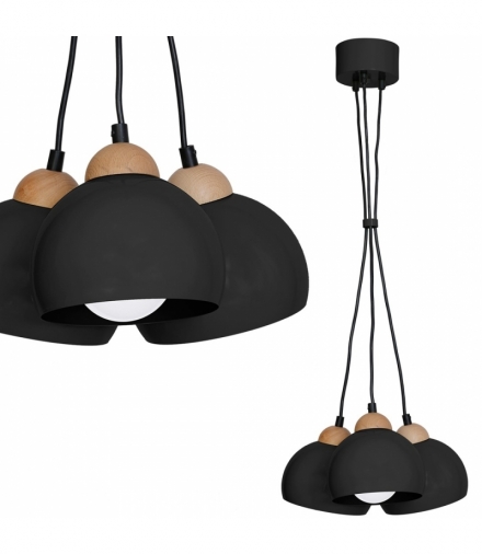 Lampa wisząca DAMA BLACK 3xE27 Eko-Light MLP6580