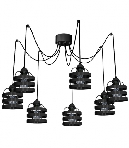 Lampa wisząca LARS BLACK 7xE27 Eko-Light MLP803