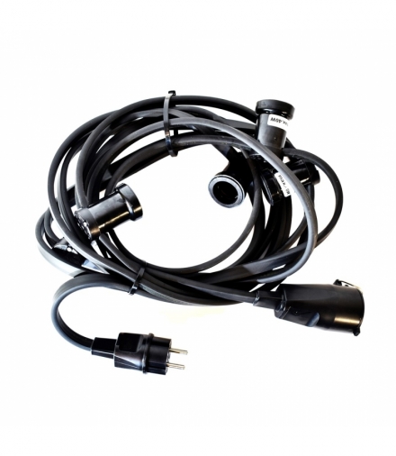 GIRLANDA PROFESJONALNA IP44 CZARNA 22M + GNIAZDO Eko-Light EKO1632