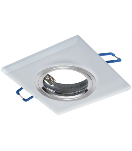 Oczko sufitowe szklane KWADRATOWE. Kolor: BIAŁY Eko-Light EKOS208