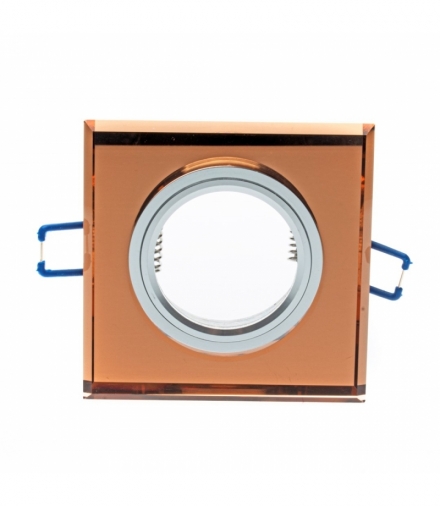 Oczko sufitowe szklane KWADRATOWE. Kolor: BURSZTYN Eko-Light EKOS209