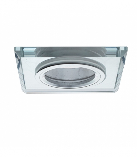 Oczko sufitowe szklane KWADRATOWE. Kolor: SREBRNY Eko-Light EKOS270