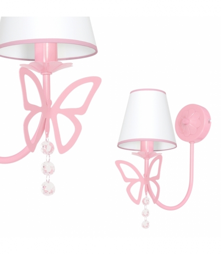 Kinkiet LAMPKA DZIECIĘCA CHARLOTTE PINK 1xE14 Eko-Light MLP4215