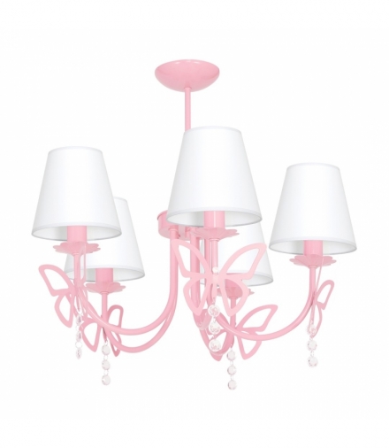 Żyrandol CHARLOTTE PINK 5xE14 Eko-Light MLP4217