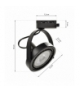 LUGAR BLACK track light 1xAR111 GU10 Eko-Light ML5702