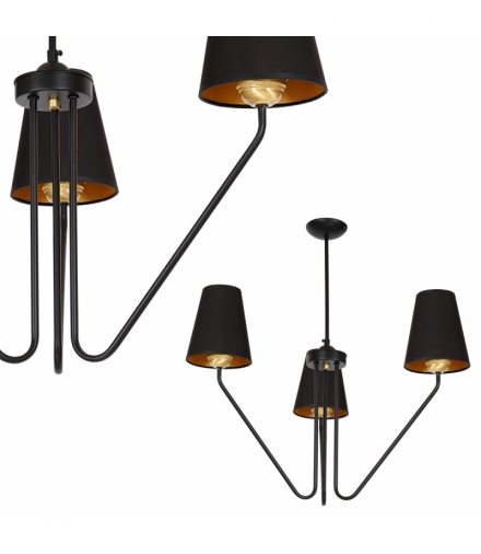 Żyrandol VICTORIA BLACK 3xE27 Eko-Light MLP4912