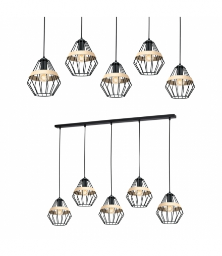 Lampa wisząca CLIFF BLACK 5xE27 Eko-Light MLP5526