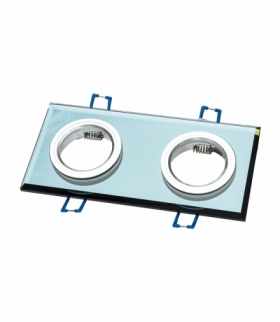 Oczko sufitowe szklane KWADRATOWE 2xGU10 Kolor: CZARNY Eko-Light EKOS926