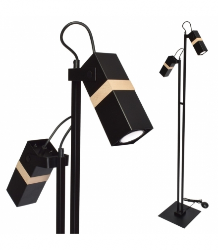 Lampa podłogowa VIDAR BLACK 2xGU10 Eko-Light MLP6104