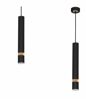 Lampa wisząca JOKER BLACK/WOOD 1xGU10 Eko-Light MLP6305