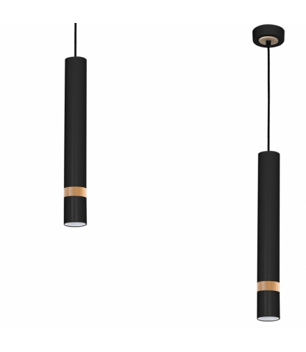 Lampa wisząca JOKER BLACK/WOOD 1xGU10 Eko-Light MLP6305