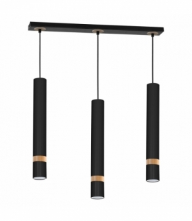 Lampa wisząca JOKER BLACK/WOOD 3xGU10 Eko-Light MLP6306