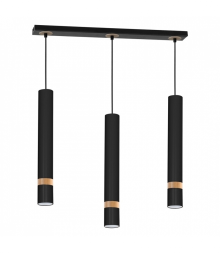 Lampa wisząca JOKER BLACK/WOOD 3xGU10 Eko-Light MLP6306