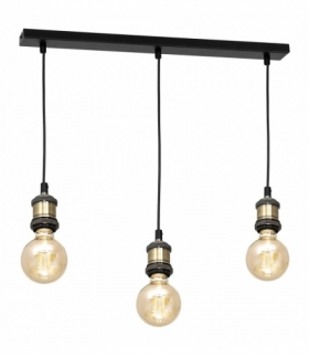 Lampa wisząca EDISON CZARNY/MOSIĄDZ 3xE27 Eko-Light MLP6518