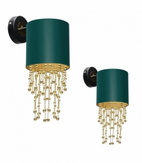 Kinkiet ALMERIA GREEN/GOLD 1xE27 Eko-Light MLP6448