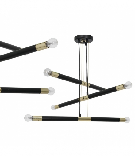 Lampa wisząca BASTONE BLACK / GOLD 6xE14 Eko-Light MLP6565