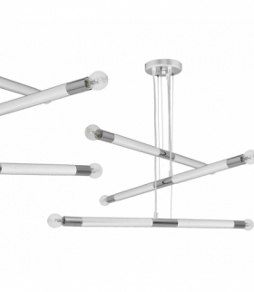 Lampa wisząca BASTONE WHITE / CHROME 6xE14 Eko-Light MLP6568