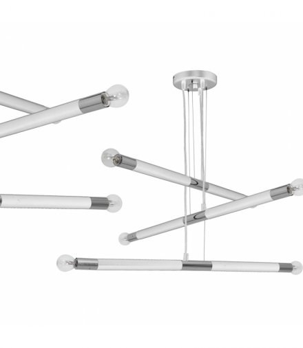 Lampa wisząca BASTONE WHITE / CHROME 6xE14 Eko-Light MLP6568