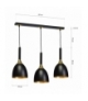 Lampa wisząca CLARK BLACK/GOLD 3xE27 Eko-Light MLP6222