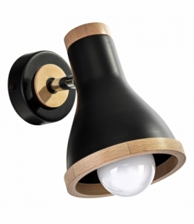 Kinkiet HOLLY BLACK / WOOD 1xE27 60W Eko-Light MLP6254