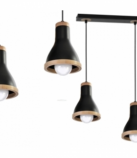 Lampa wisząca HOLLY BLACK / WOOD 3xE27 60W Eko-Light MLP6256