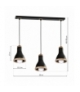 Lampa wisząca HOLLY BLACK / WOOD 3xE27 60W Eko-Light MLP6256