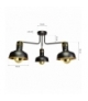 Lampa sufitowa MARGO 3xE27 BLACK/GOLD 3xE27 Eko-Light MLP6212
