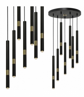 Lampa wisząca MONZA BLACK / GOLD 7xG9 8W Eko-Light MLP6385