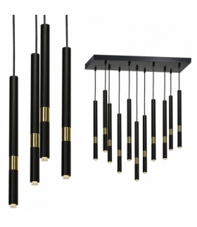 Lampa wisząca MONZA BLACK / GOLD 11xG9 8W Eko-Light MLP6386