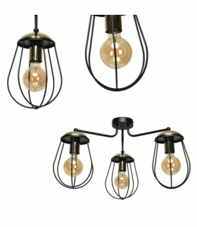 Lampa sufitowa OLIMP BLACK / GOLD 3xE27 60W Eko-Light MLP5745