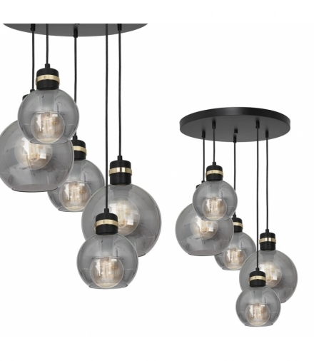 Lampa wisząca OMEGA BLACK / GOLD 5xE27 Koło Eko-Light MLP6534