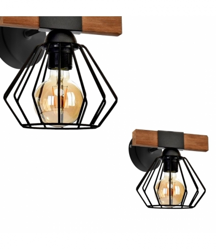 Kinkiet ULF BLACK / WOOD 1xE27 60W Eko-Light MLP6250