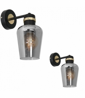 Kinkiet RICHMOND BLACK / GOLD 1xE27 Eko-Light MLP6536